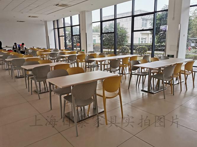 上海办公家具简约分体员工食堂桌椅一桌四椅组合餐桌椅快餐桌椅